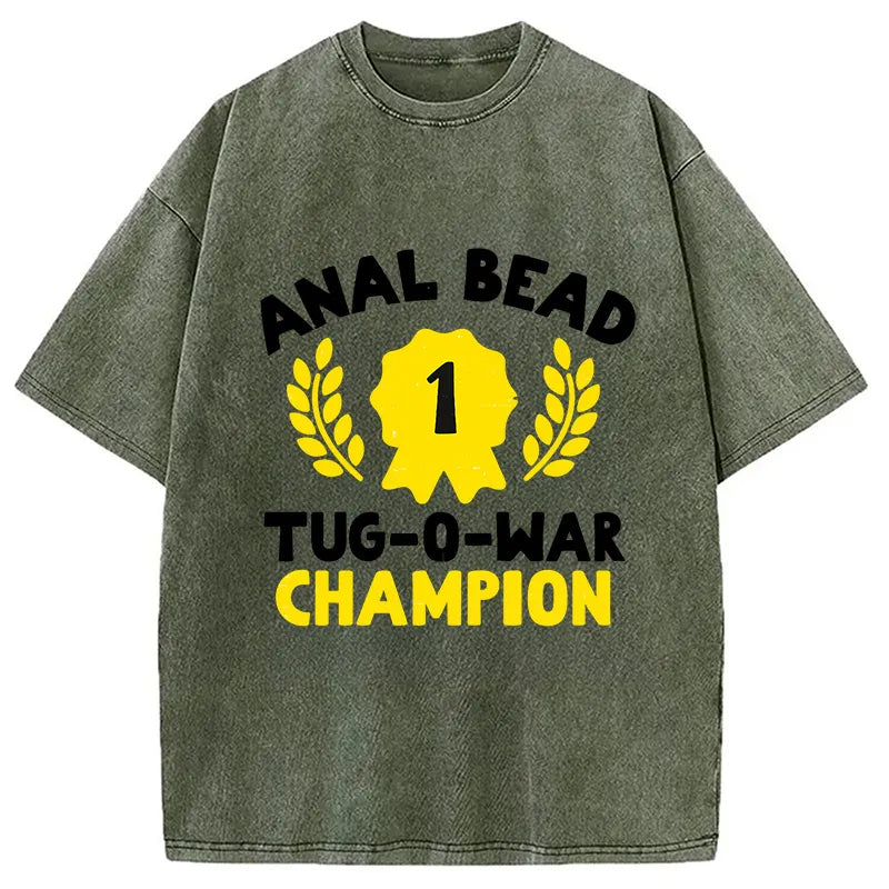 Bead Tug O War Champion Funny Washed T-shirt
