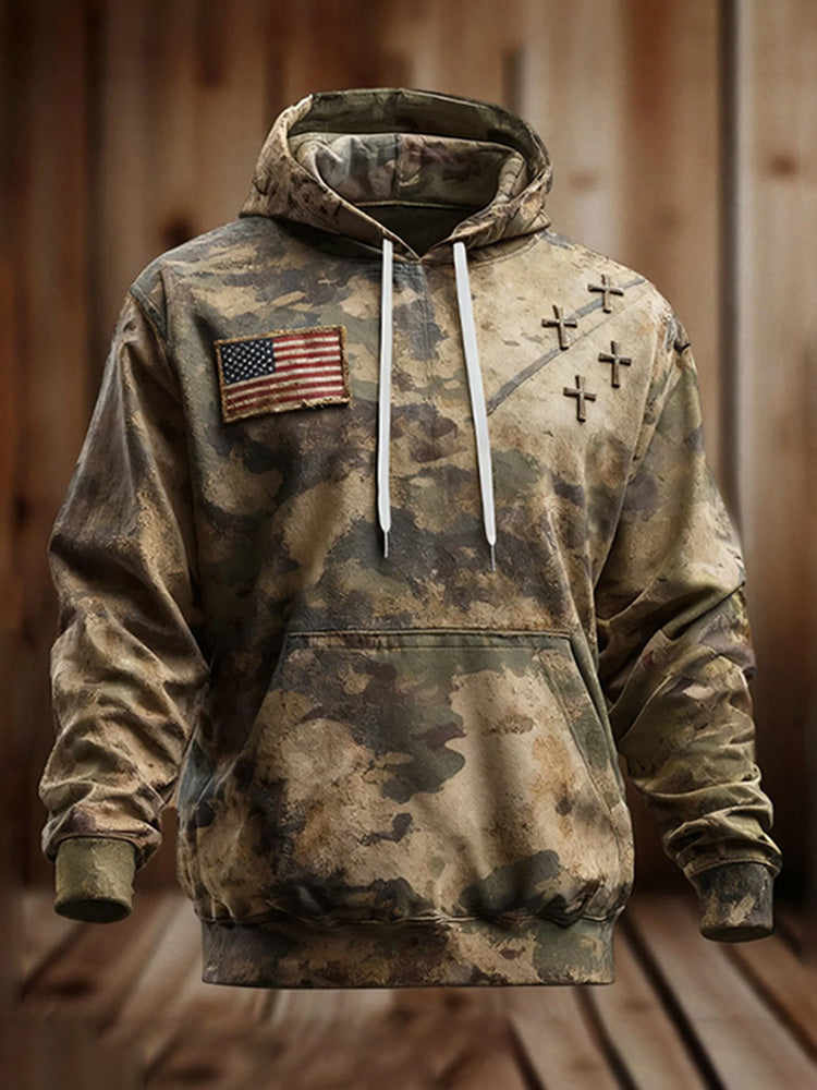 Men's Faith American Flag Print Hoodie