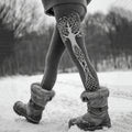 Women's Vintage Viking Tree Of Life Celtic Knot Art Knit Leggings