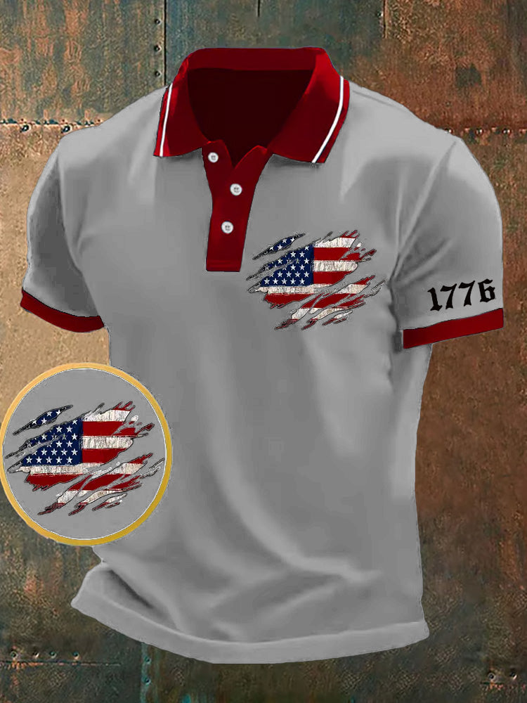 Men's We The People Fourth Of July America 1776 Patriotic Polo Shirt