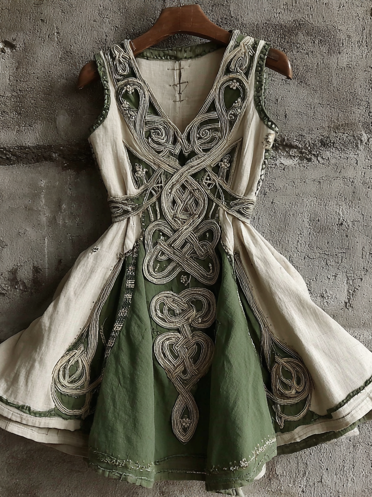 Women's Vintage Viking Celtic Pattern Sleeveless Dress