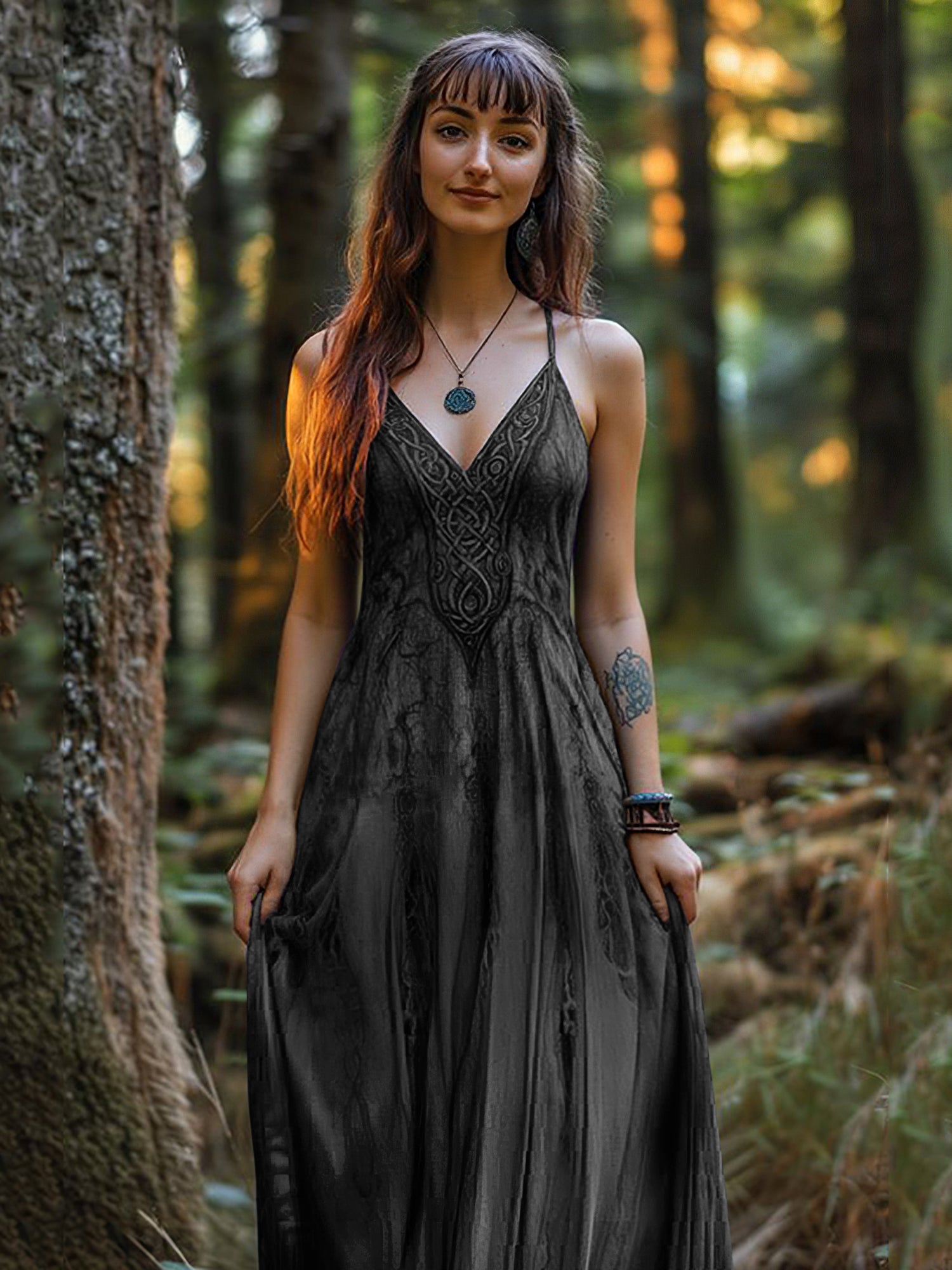 Vintage Celtic Knot Gradient Art Sling Dress