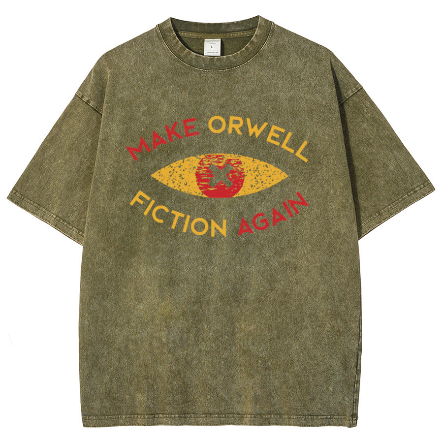 Make Orwell Fiction Again Vintage Distressed T-shirt