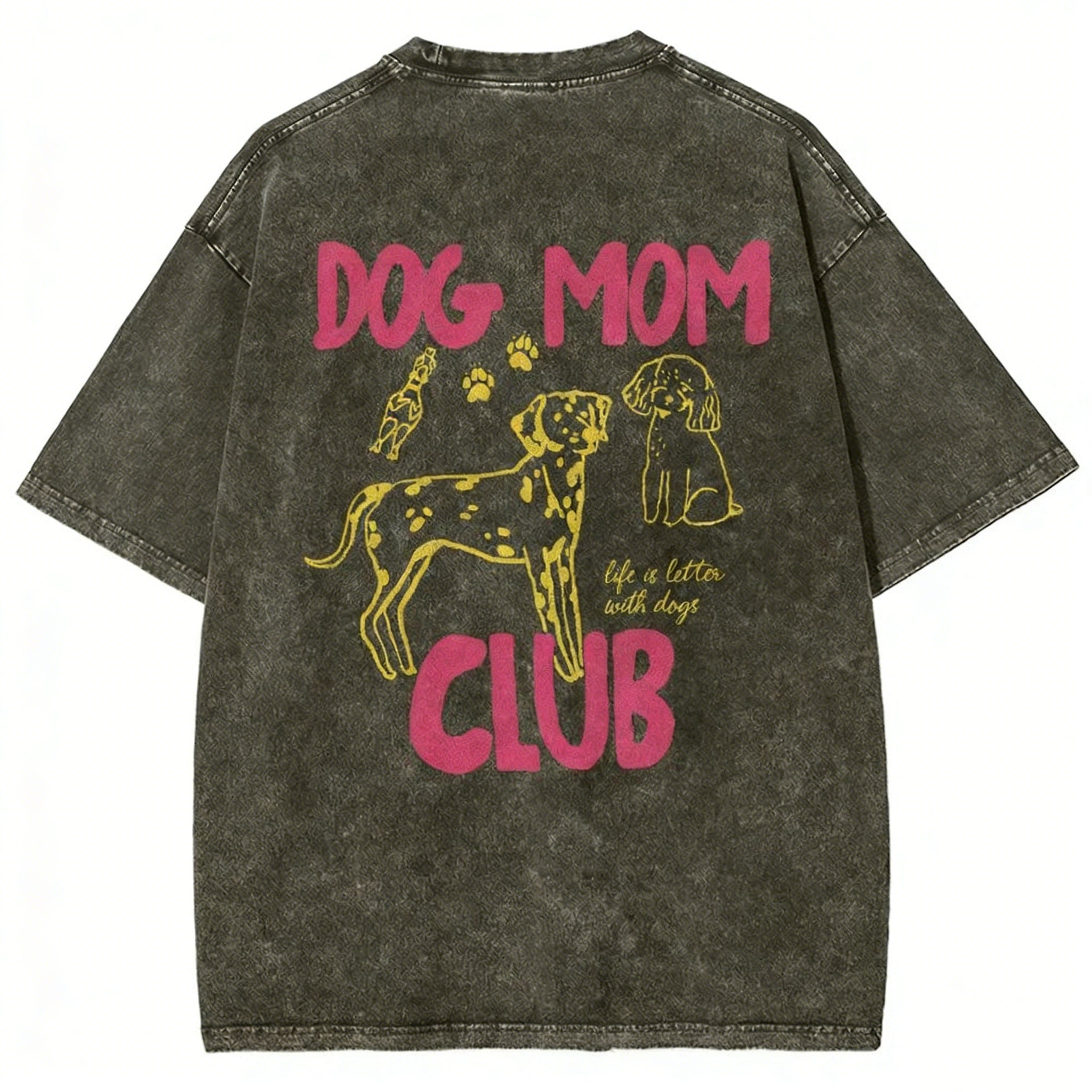 Dog Mom Club Unisex Fit Washed T-shirt