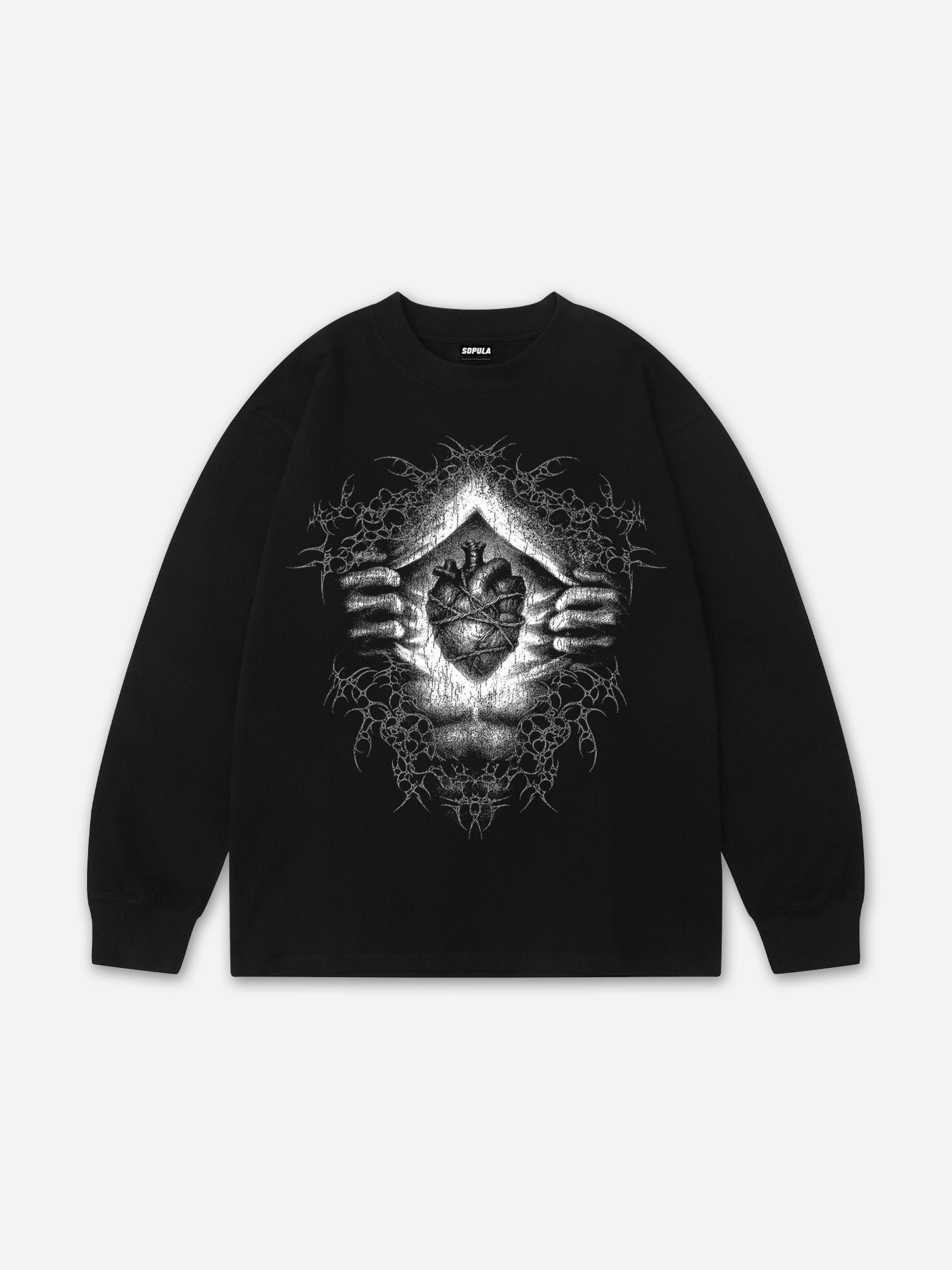 Y2k Dark Thorn Retro Graphic Long Sleeved T-shirt