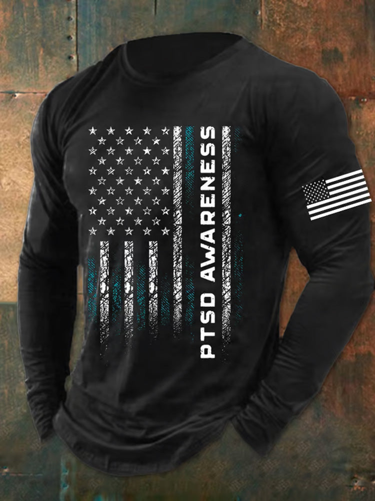 Men's Ptsd Awareness Flag T-Shirt