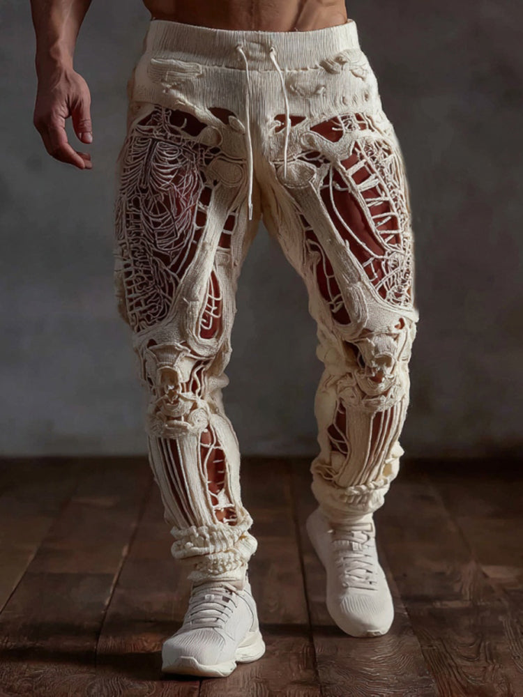 Men's Halloween Muscle Texture Art Print Casual Sweatpants