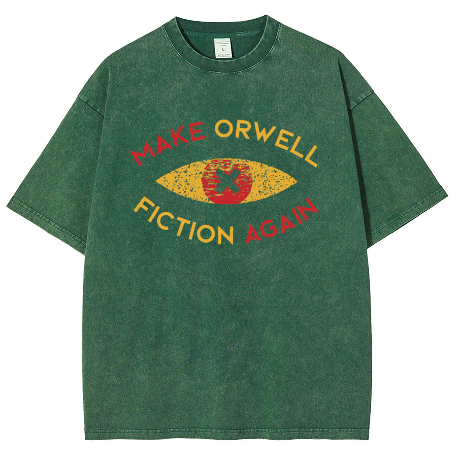 Make Orwell Fiction Again Vintage Distressed T-shirt
