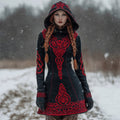 Women's Retro Viking Celtic Knot Jacquard Knit Sweater Dress