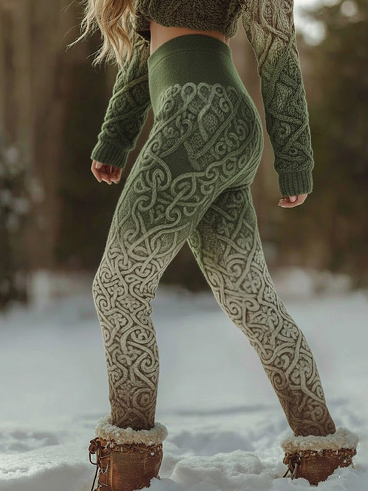 Women's Vintage Celtic Knot Ombre Print Leggings