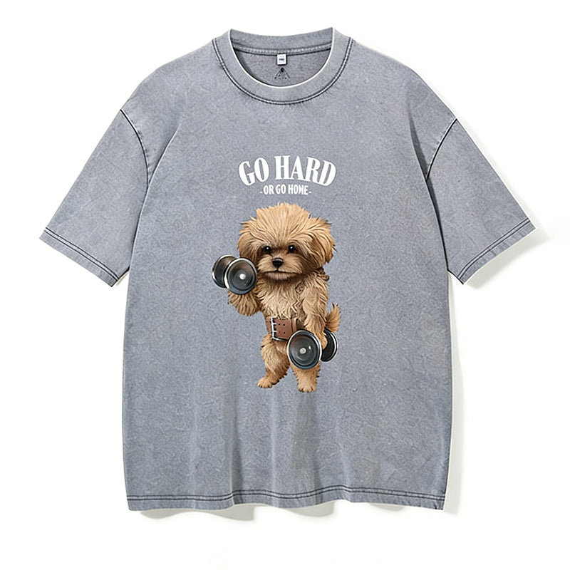 Go Hard Or Go Home Washed Gym Shirt