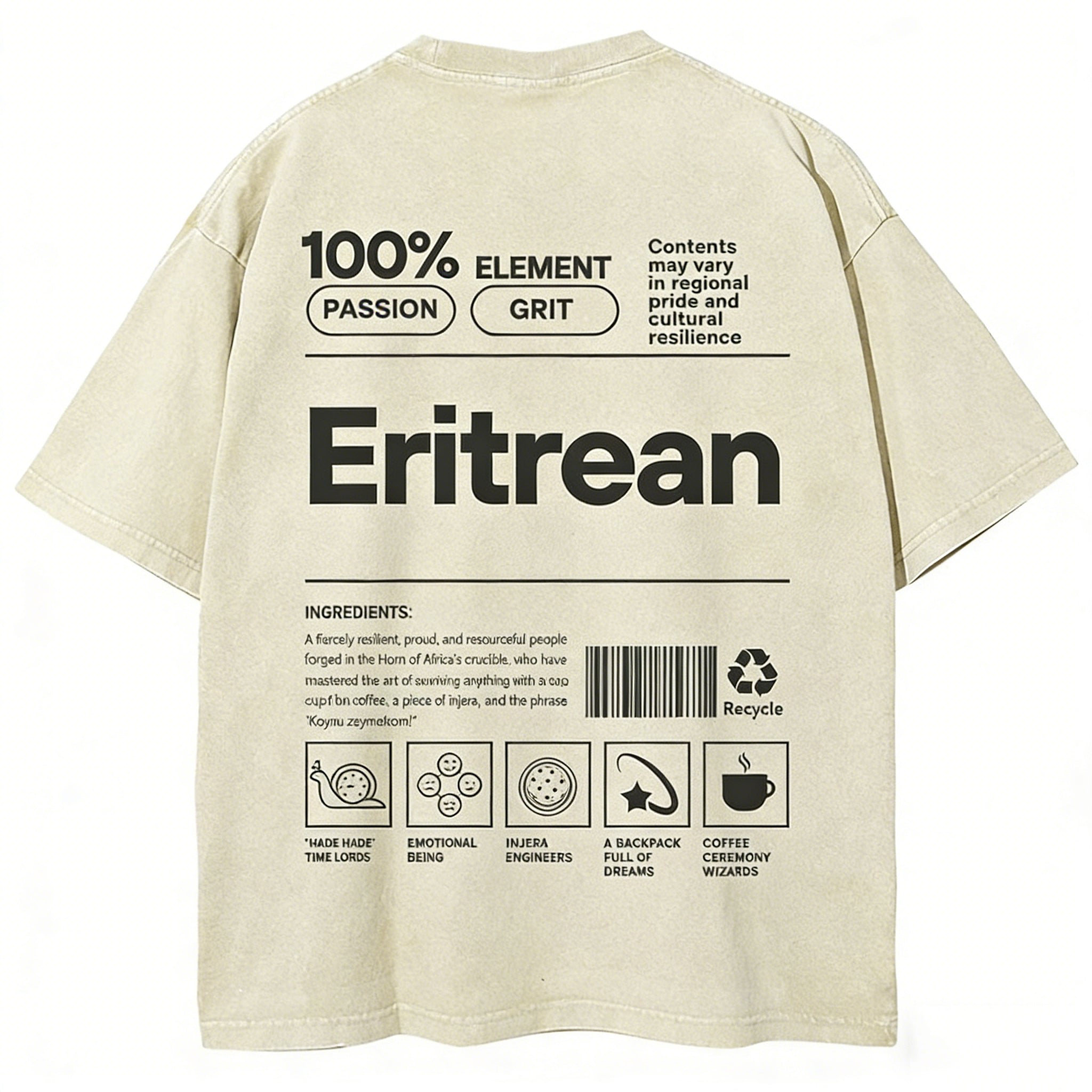 Eritrean Unisex Fit Washed T-shirt