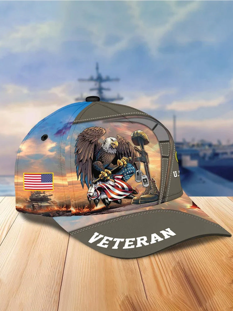 Unisex Casual Independence Day Us Army Print Cap