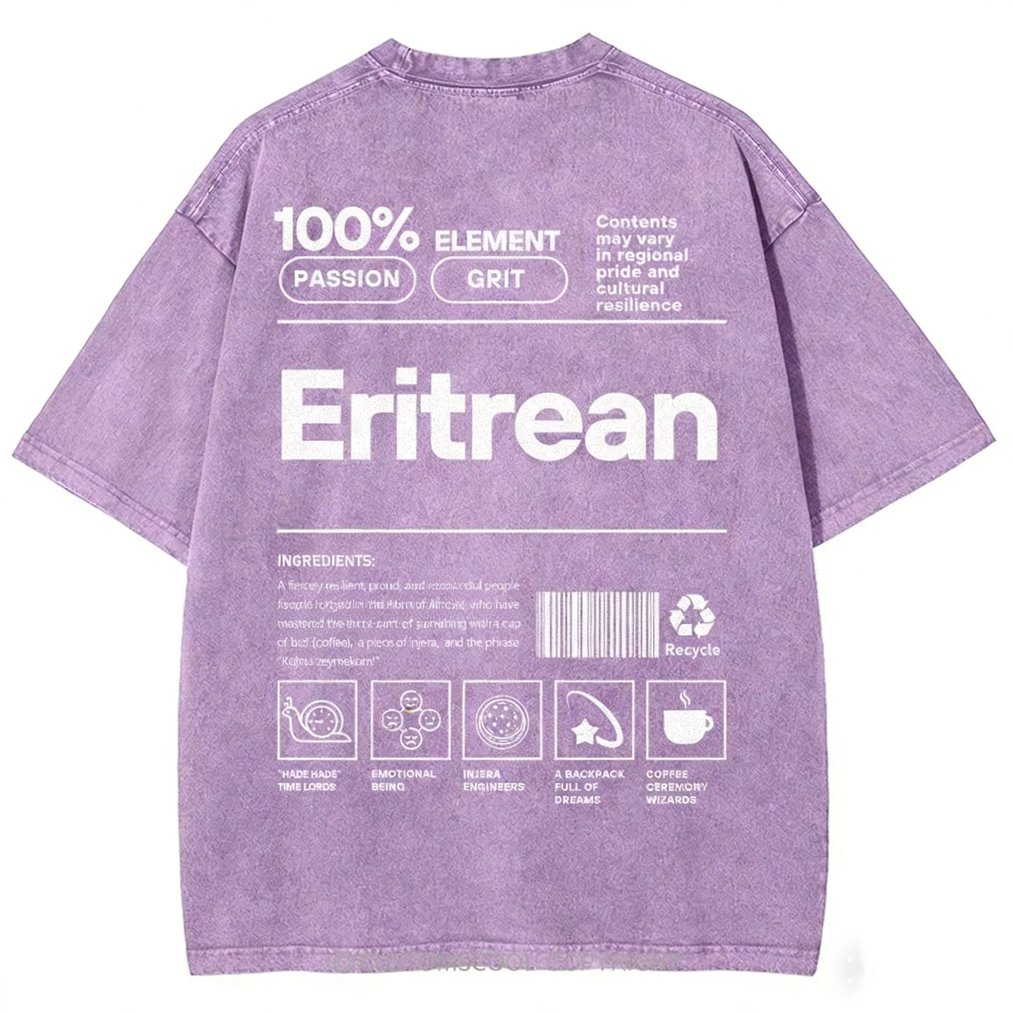 Eritrean Unisex Fit Washed T-shirt