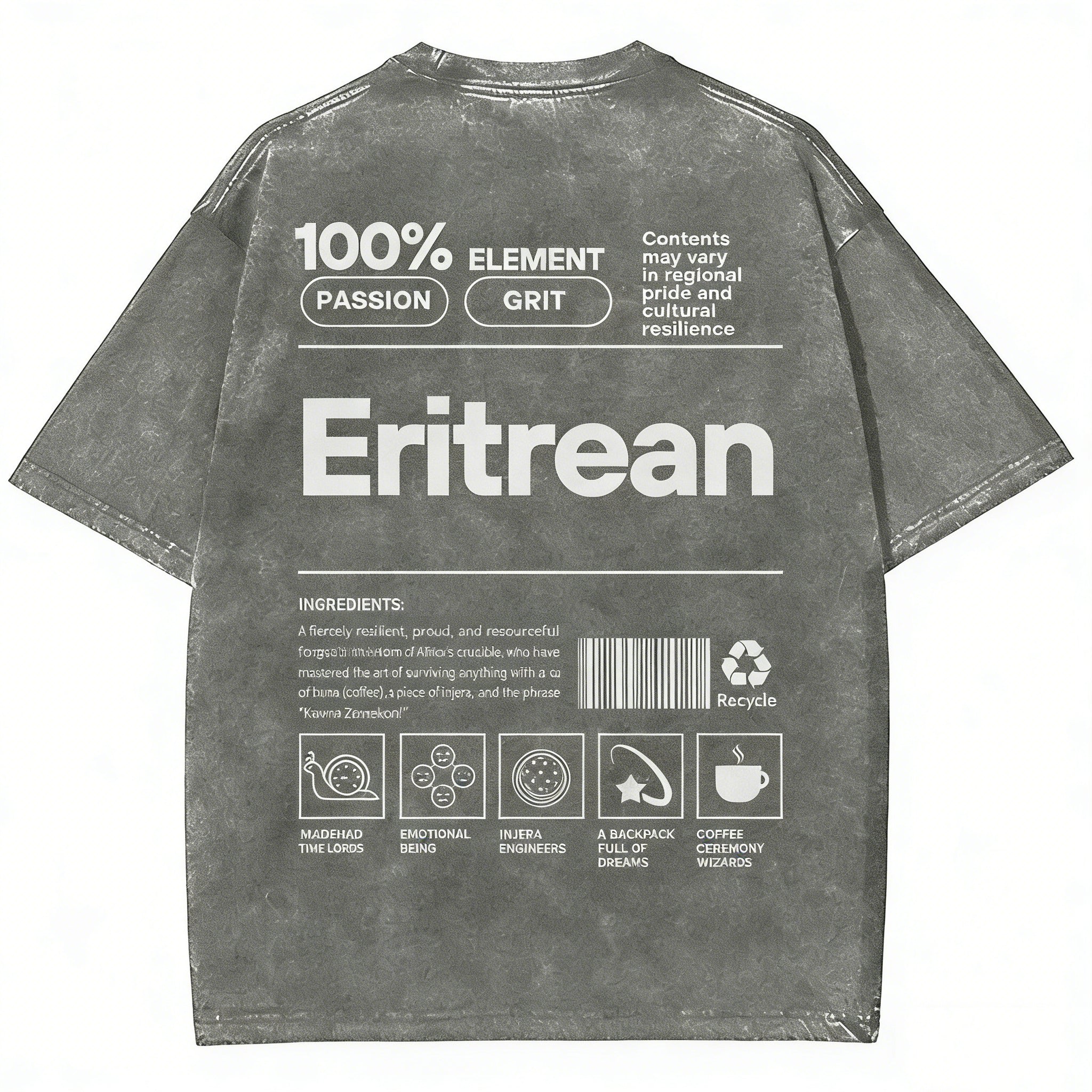 Eritrean Unisex Fit Washed T-shirt