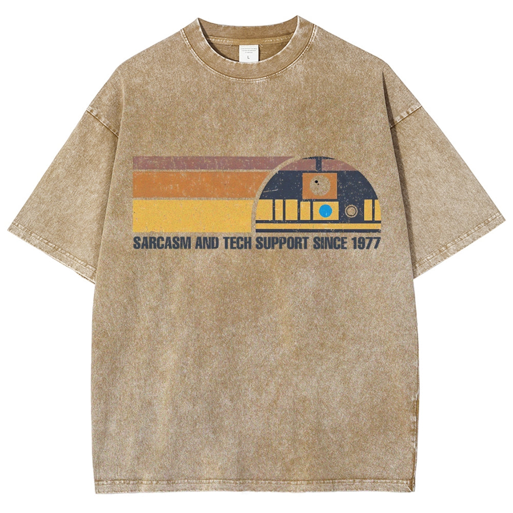 Providing Sarcasm And Tech Support Since 1977 Vintage Distressed T-shirt