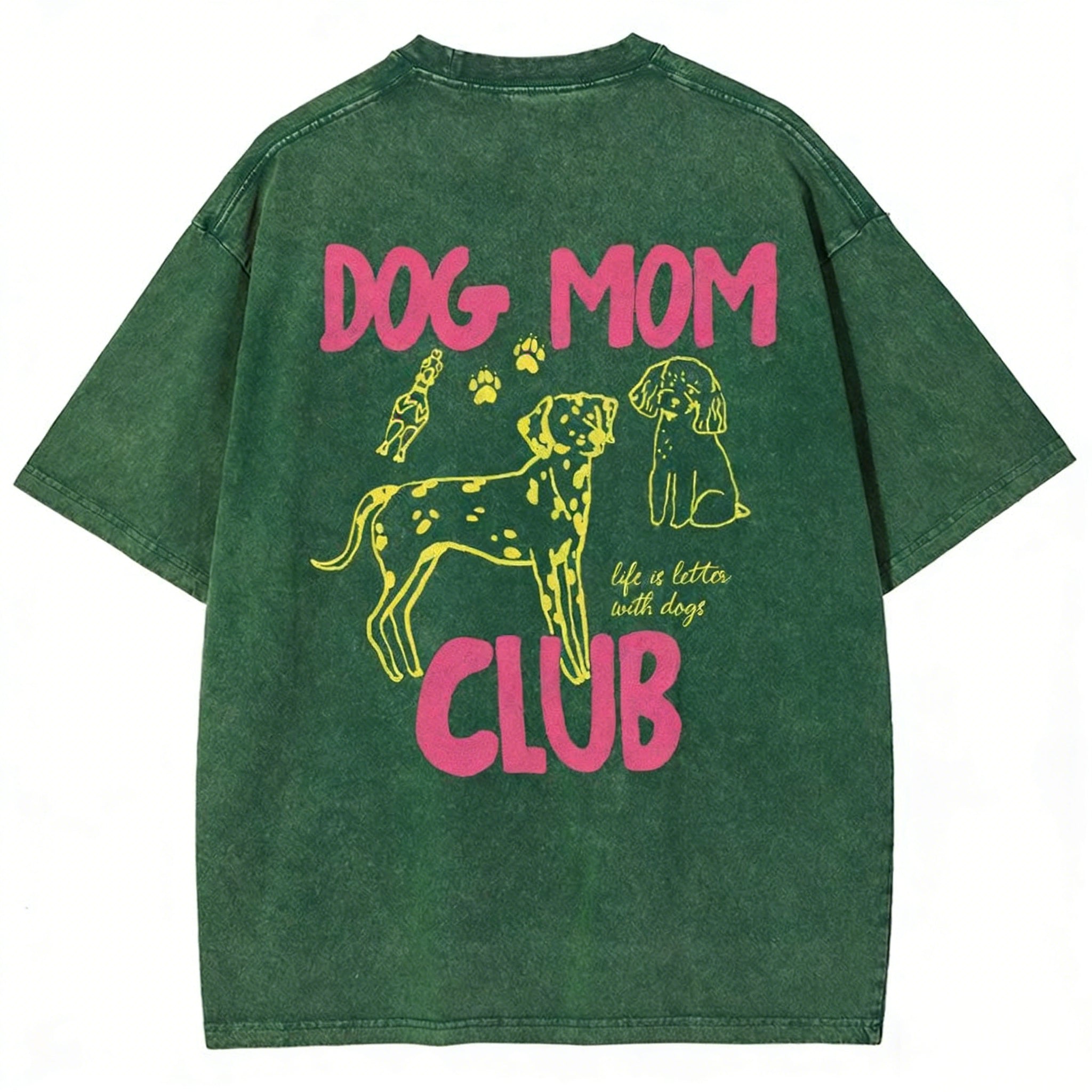 Dog Mom Club Unisex Fit Washed T-shirt
