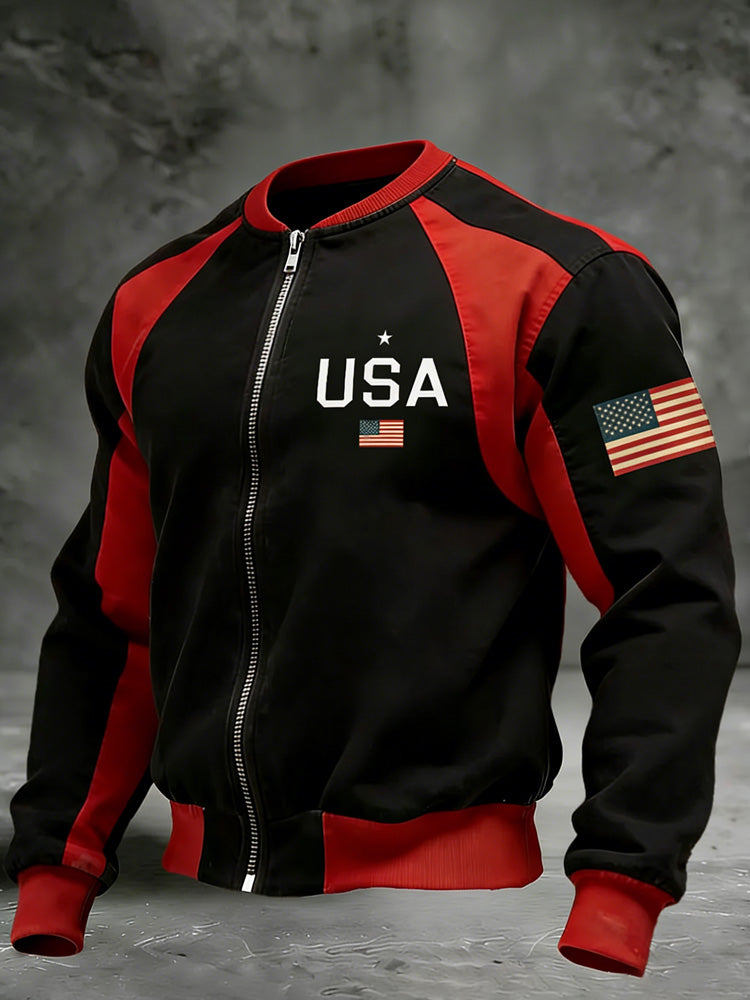 Men's America Immortal Patriotic Usa Flag Jackets