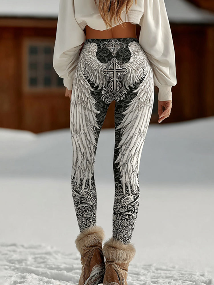 Women's Vintage Viking Wings Art Casual Leggings