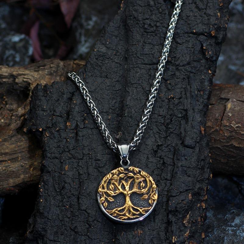 Nordic Vintage Viking Rune Tree Of Life Pendant Necklace