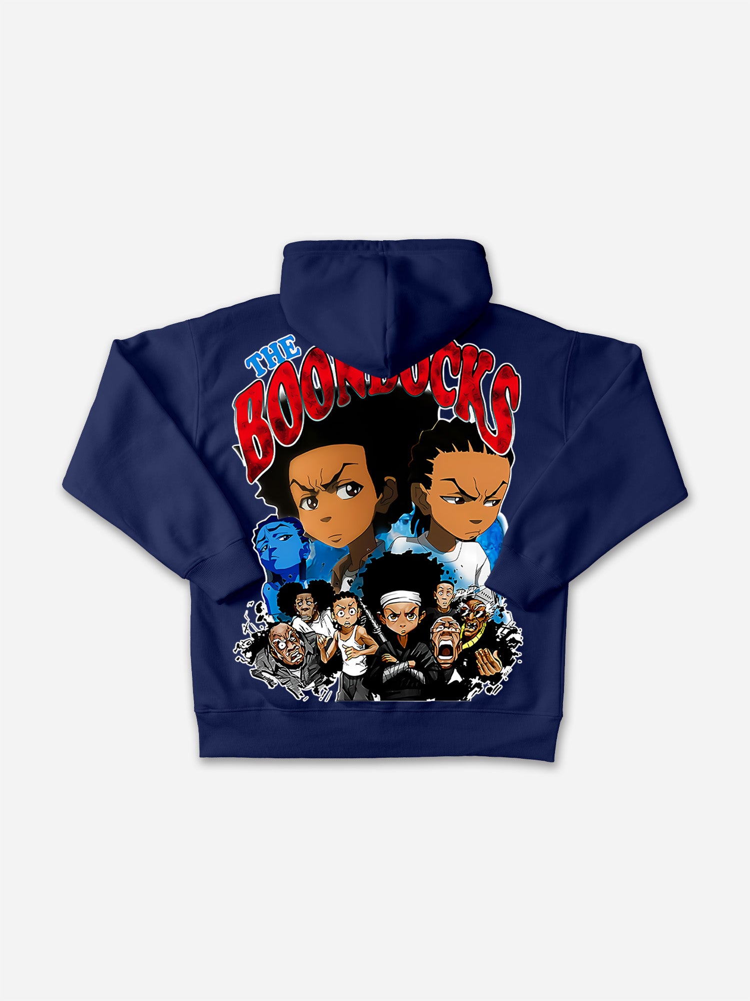 The Boondocks Themed Print Graphic Oversized Zip Up Hoodie