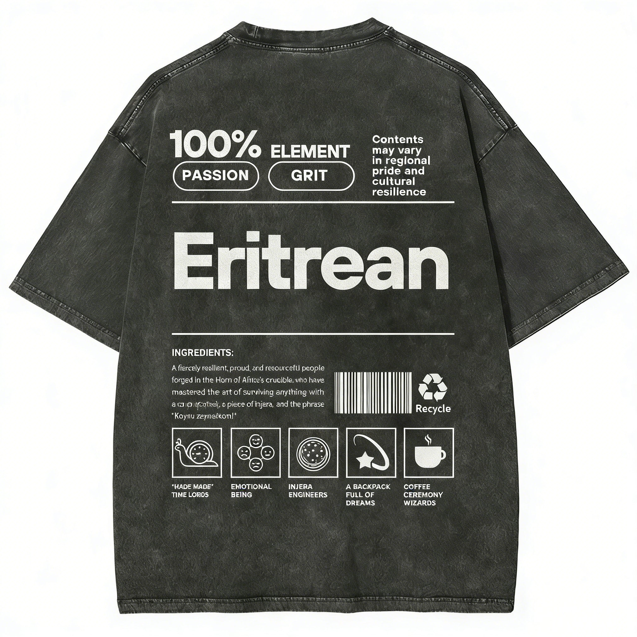 Eritrean Unisex Fit Washed T-shirt