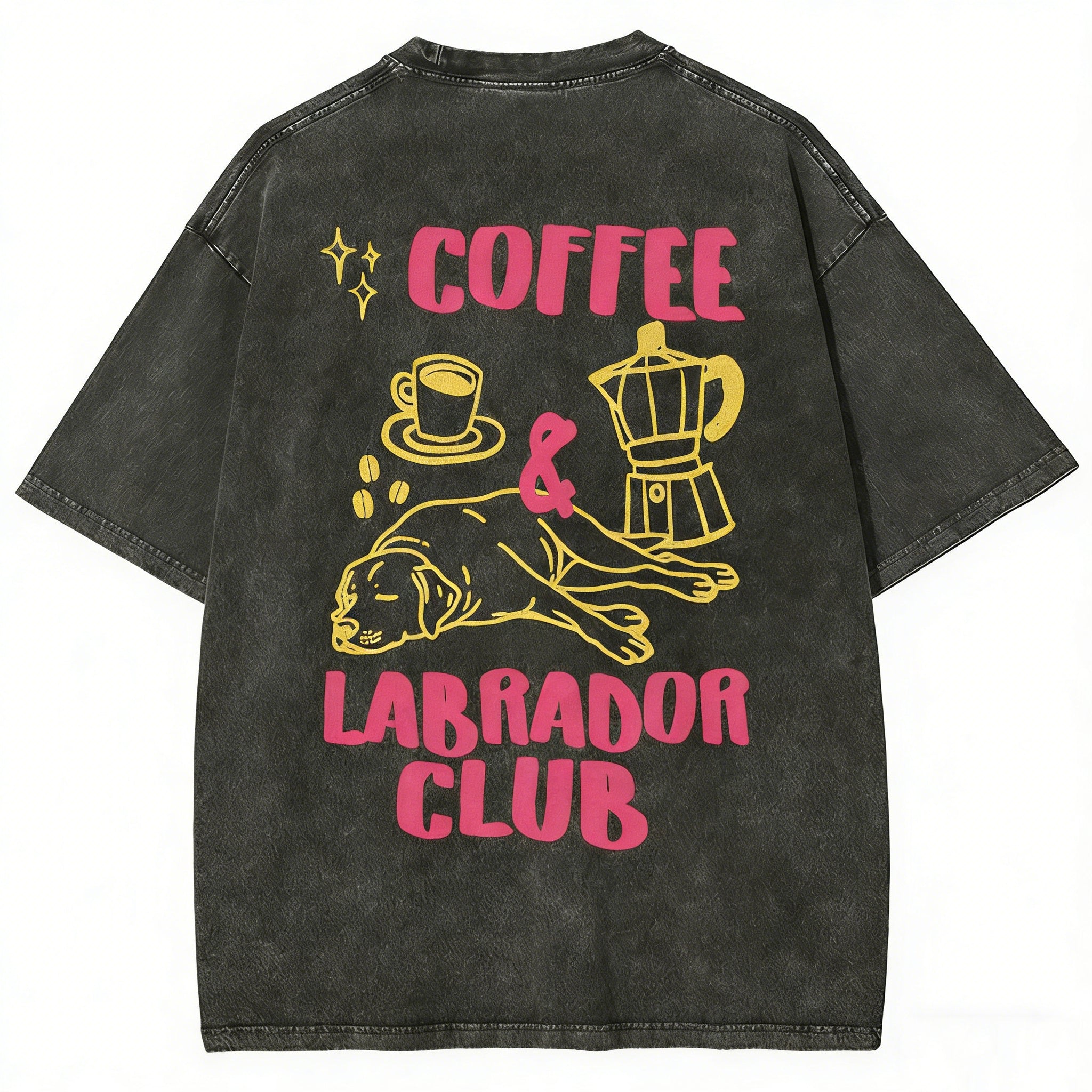 Coffee Labrador Club Unisex Fit Washed T-shirt