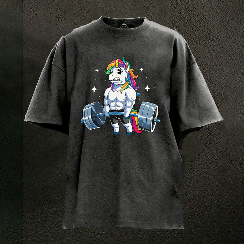 Weightlifting Unicorn Washed Gym Shirt