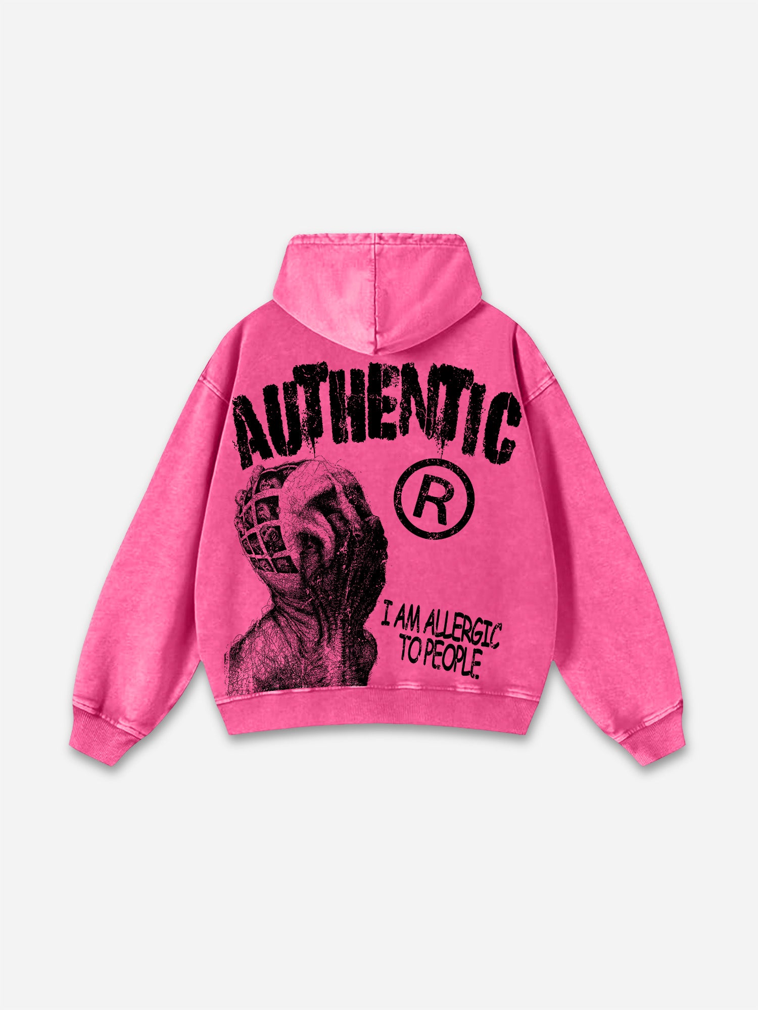 I Am Allergic To People Street Graphic Heavyweight Washed Hoodie