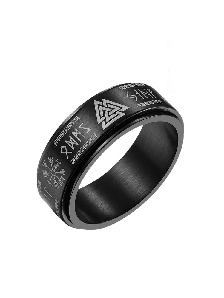 Viking Runes Inspired Turnable Ring