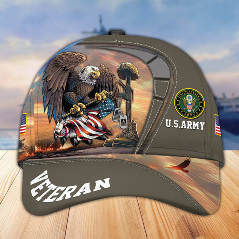 Unisex Casual Independence Day Us Army Print Cap