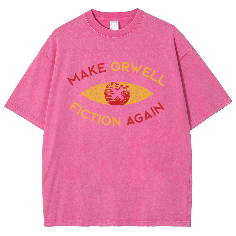 Make Orwell Fiction Again Vintage Distressed T-shirt