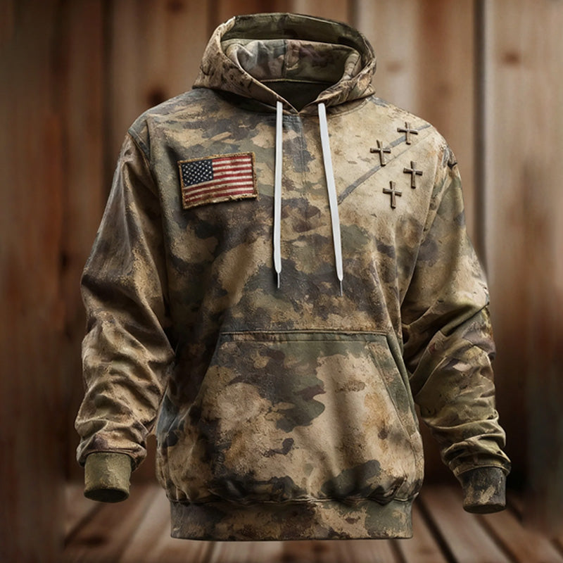Men's Faith American Flag Print Hoodie