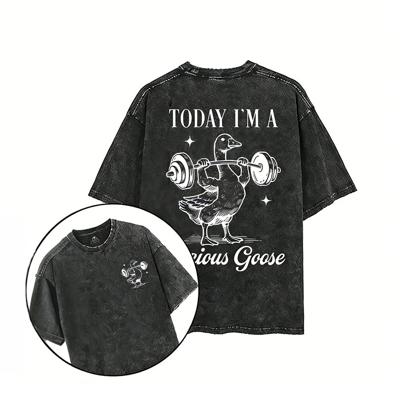 Today I'm A Serious Goose Printed Gym Shirt