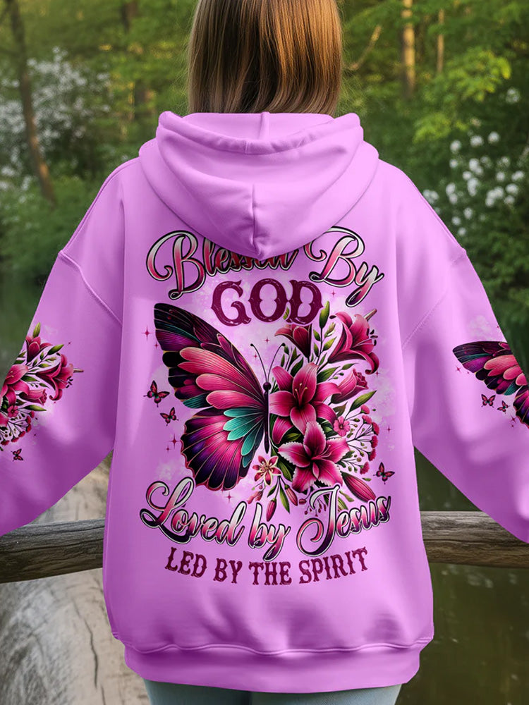 Blessed By God Butterfly Women's All Over Print Hoodie
