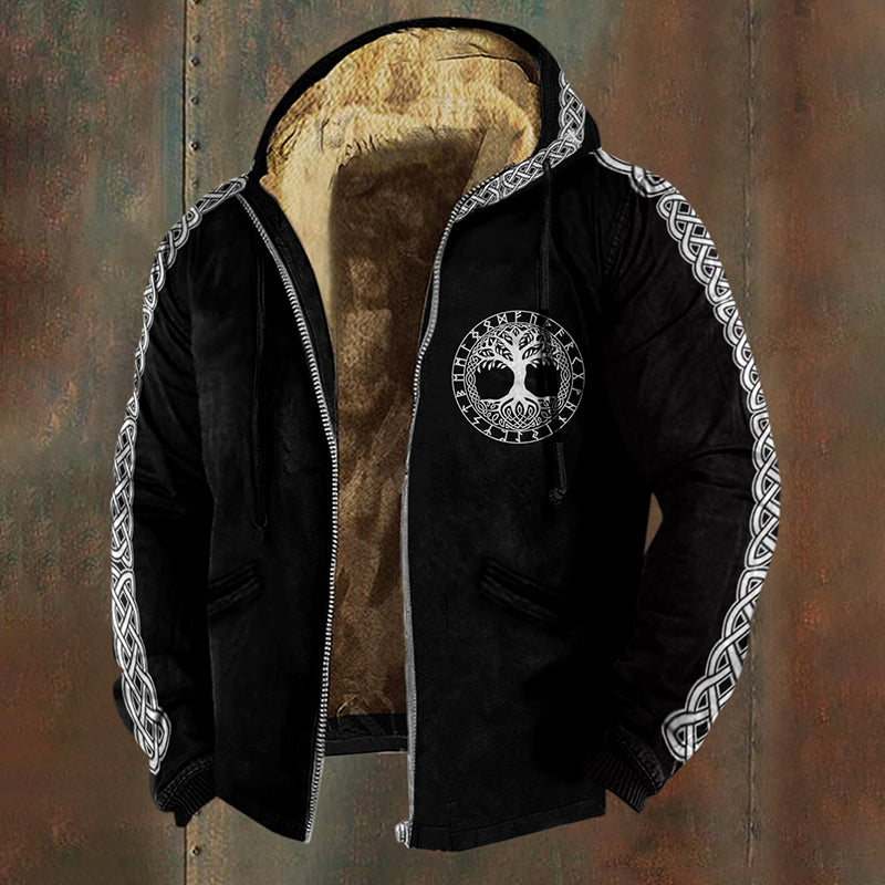 Men's Viking Life Of Tree Celtic Knot Pattern Zipper Jacket