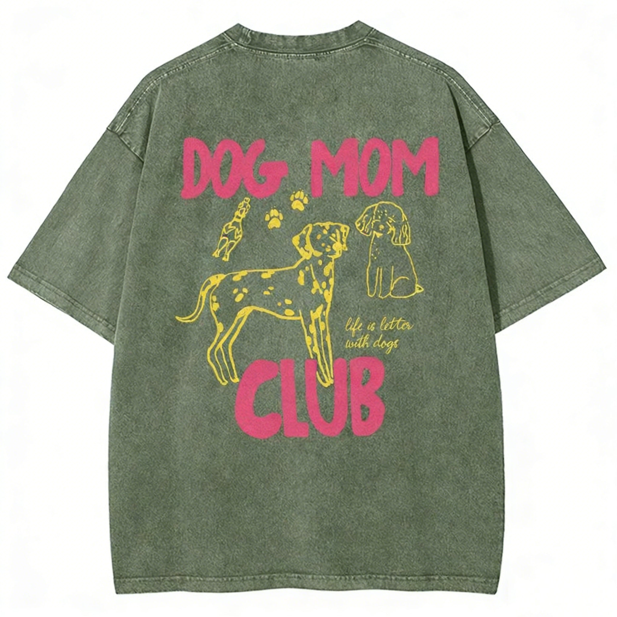 Dog Mom Club Unisex Fit Washed T-shirt