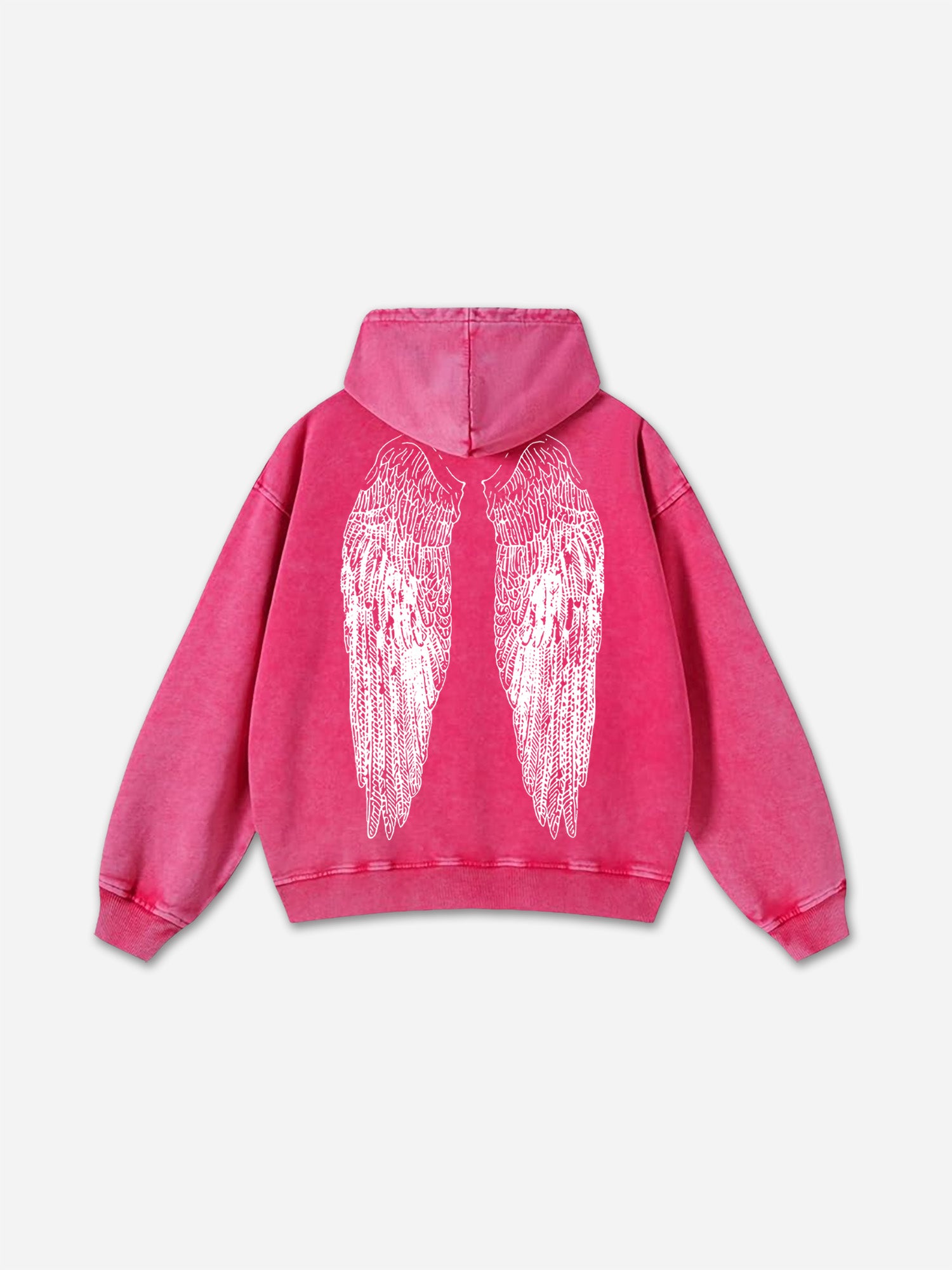 Y2k Angel Wings Gothic Dark Vintage Graphic Washed Oversized Zip Up Hoodie