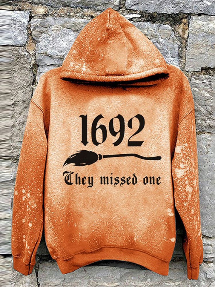 1692 They Missed One Salem Witch Tie Dye Print Hoodie