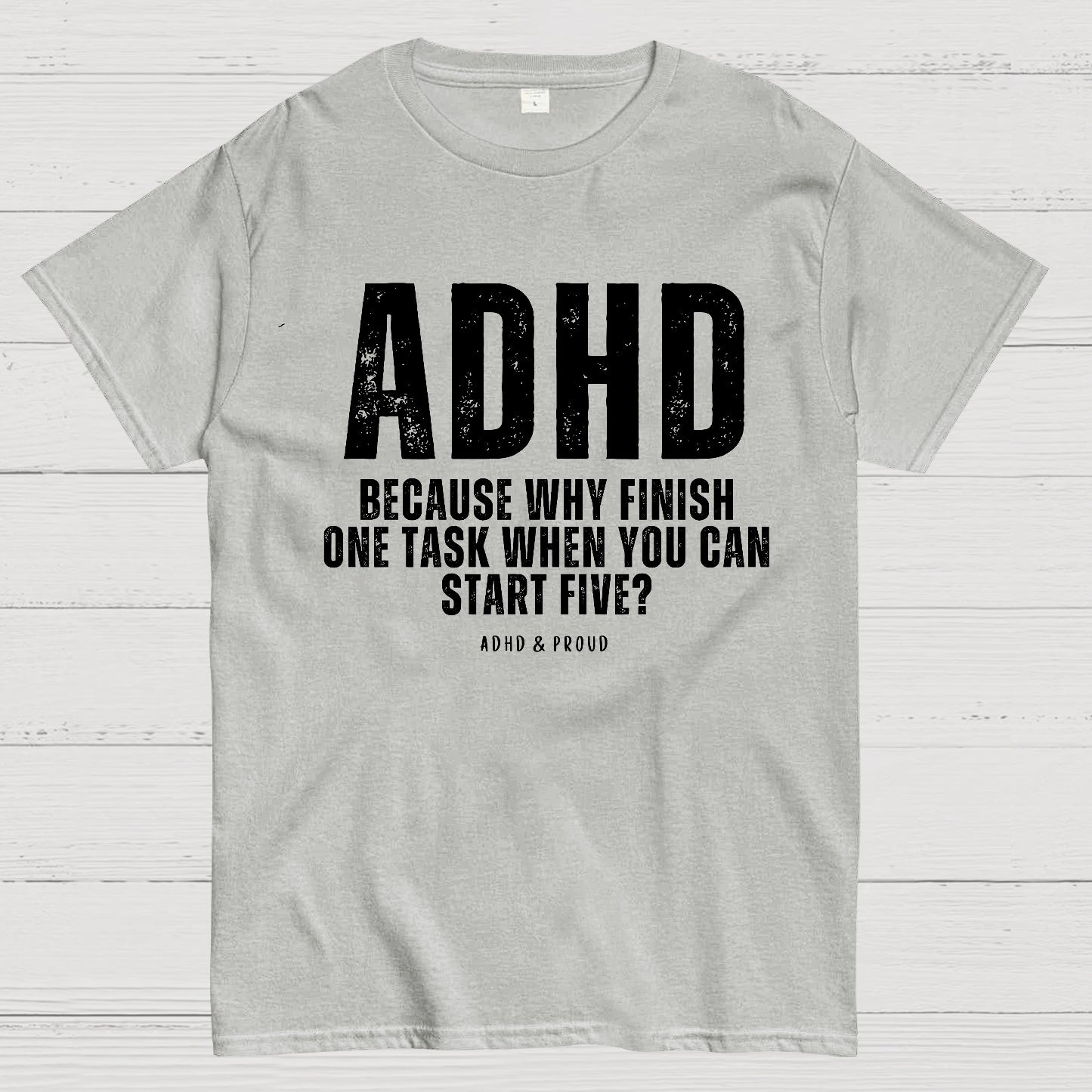 Adhd Slogan Printed T-shirt