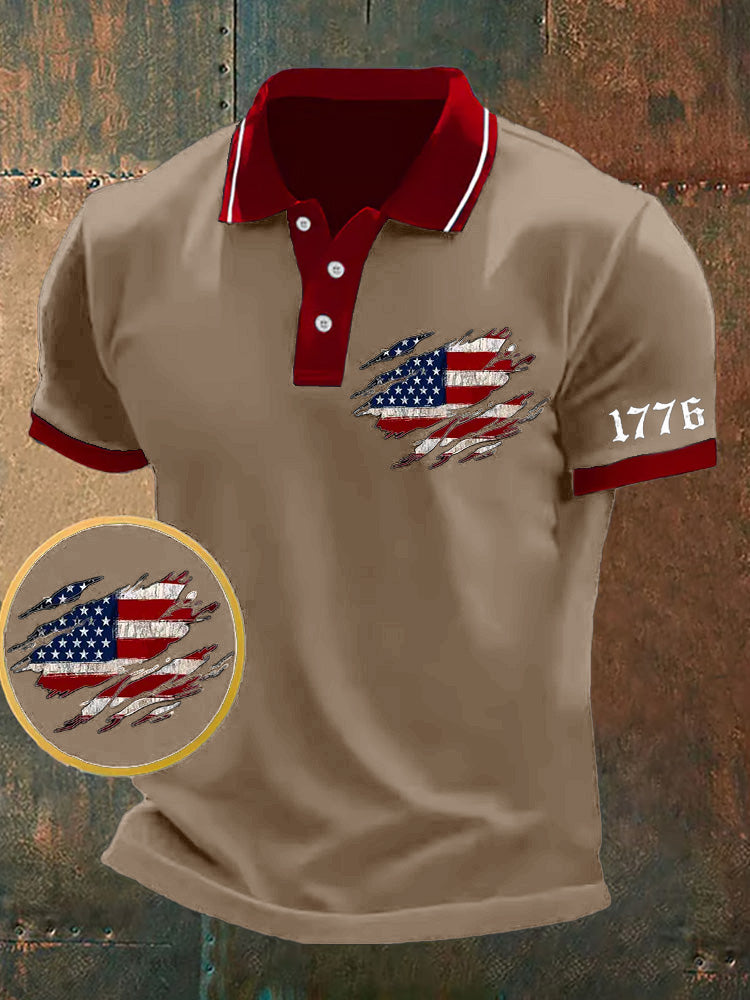 Men's We The People Fourth Of July America 1776 Patriotic Polo Shirt