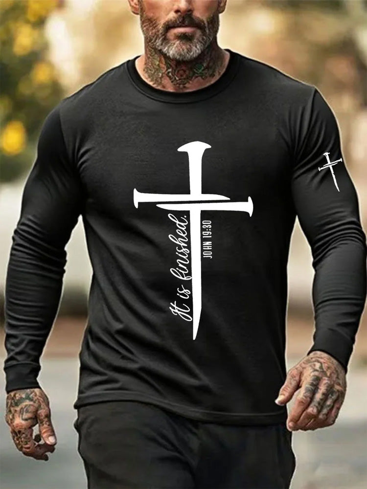 Men's It Is Finished Printed Casual T-shirt