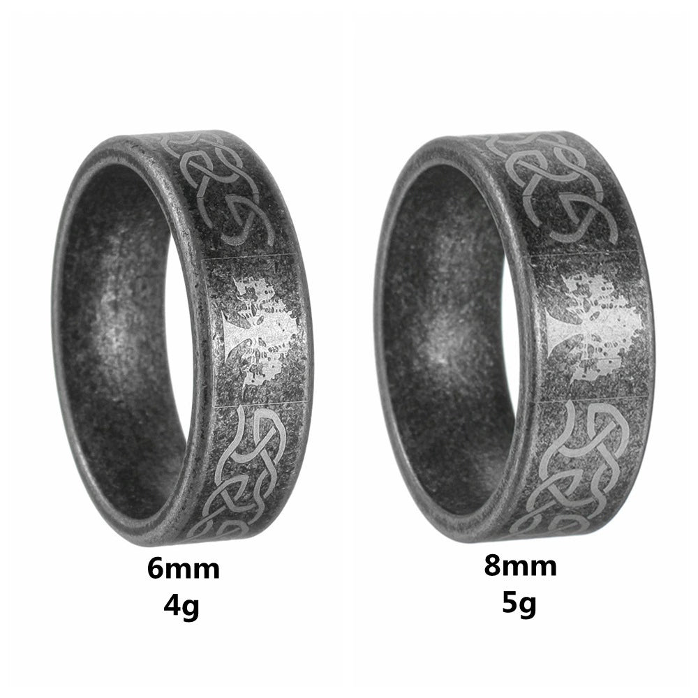 Tree Of Life Pattern Vintage Distressed Silver Ring