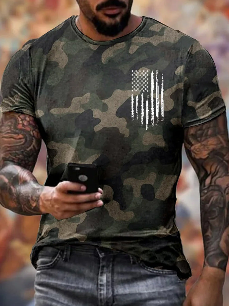 Army Veteran Printed Casual T-shirt