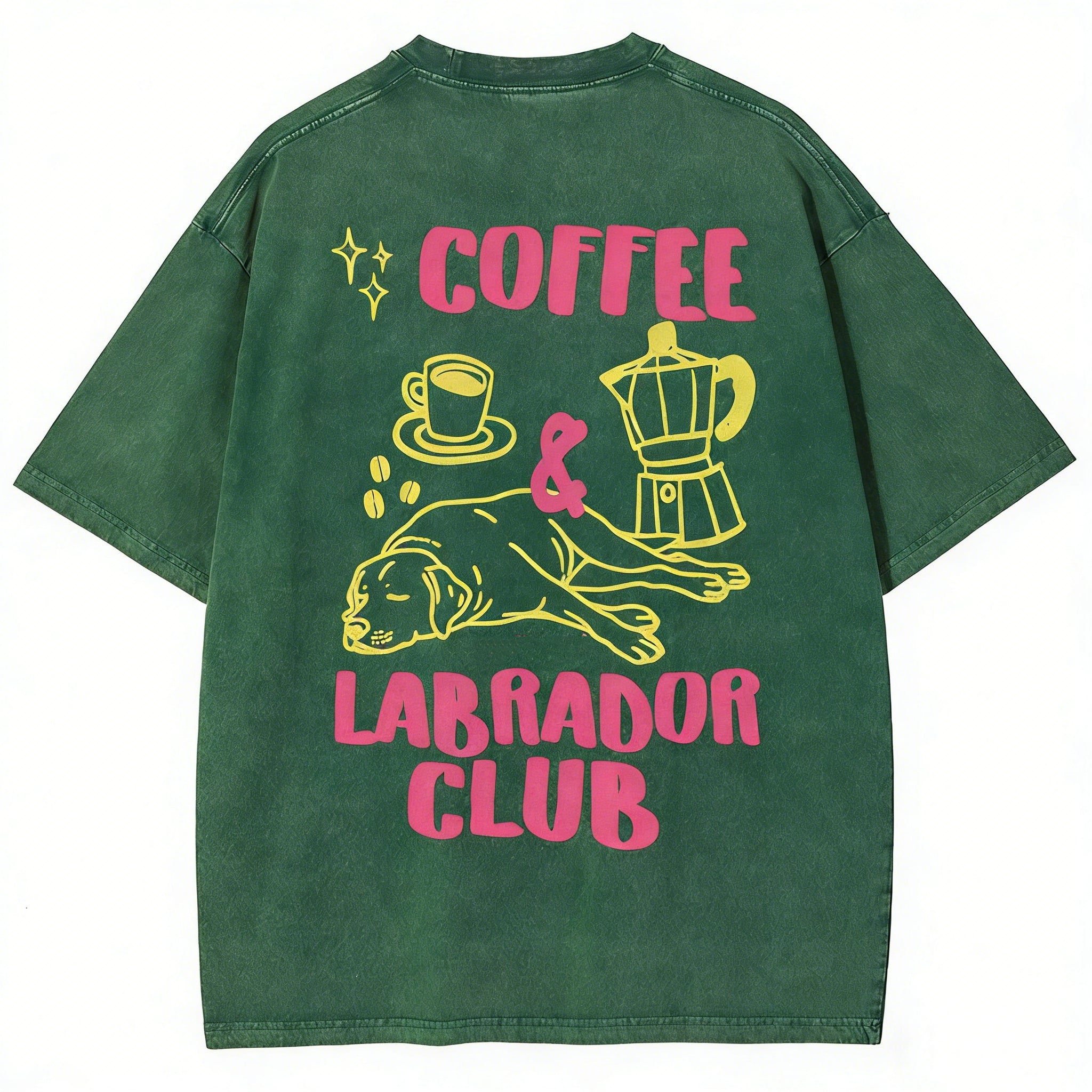 Coffee Labrador Club Unisex Fit Washed T-shirt