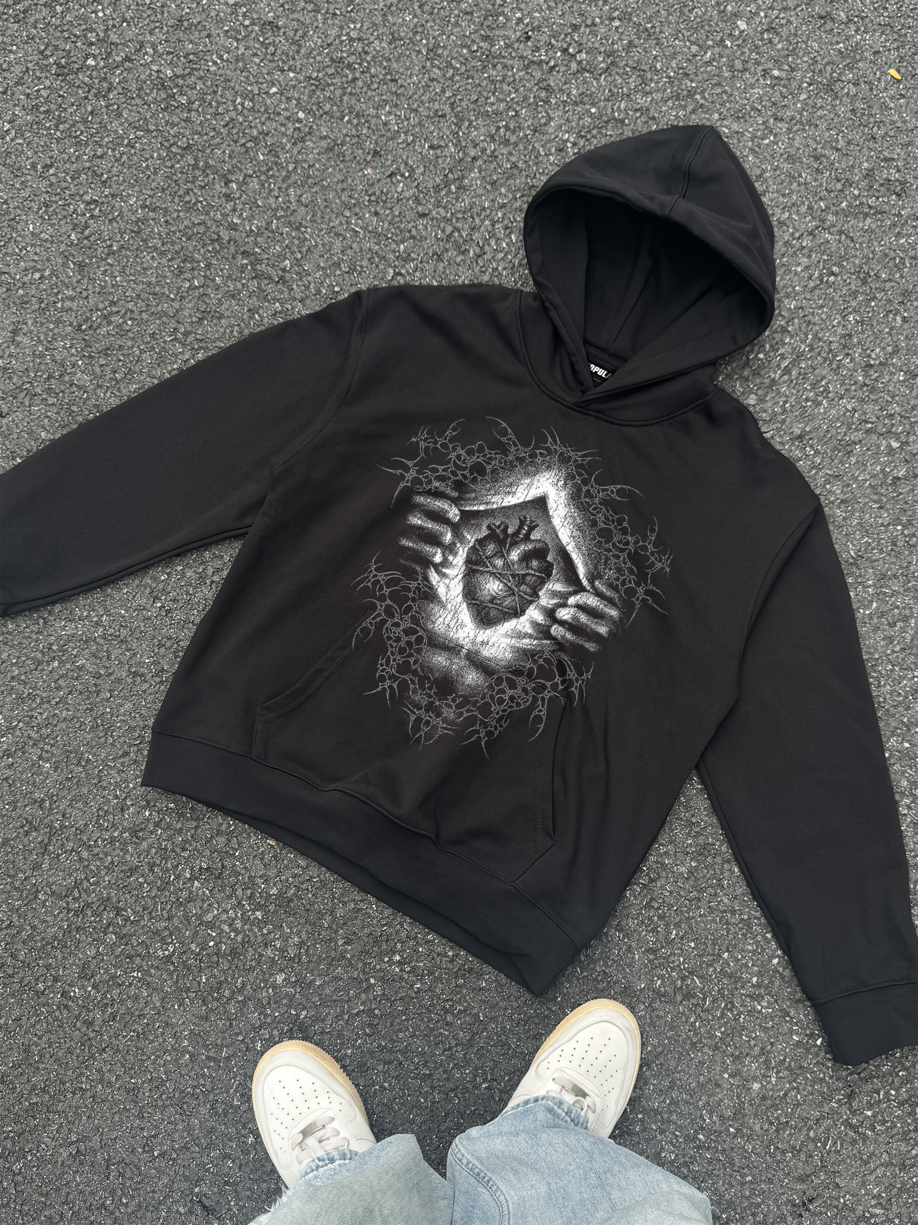 Y2k Dark Thorn Retro Graphic Oversized Hoodie