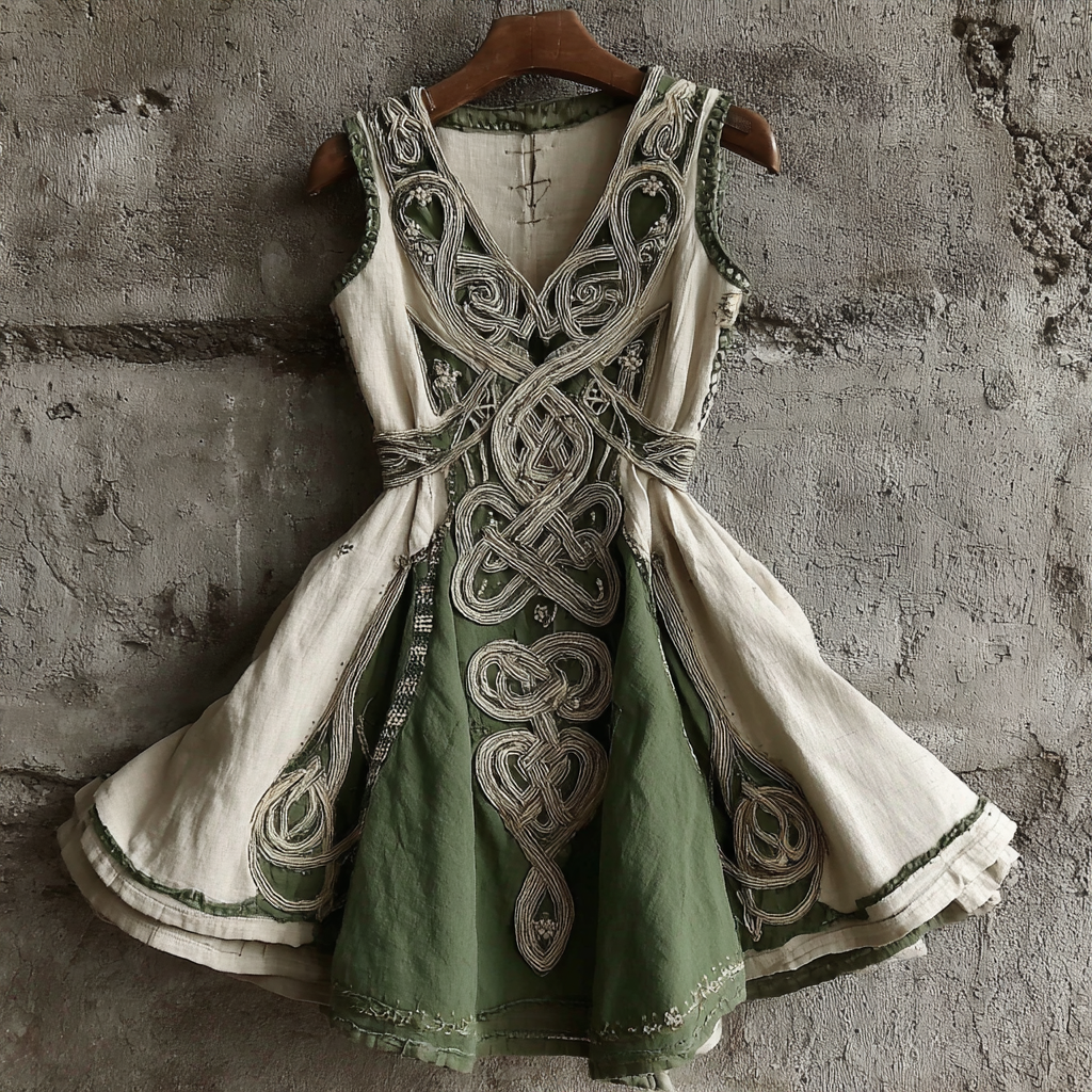 Women's Vintage Viking Celtic Pattern Sleeveless Dress