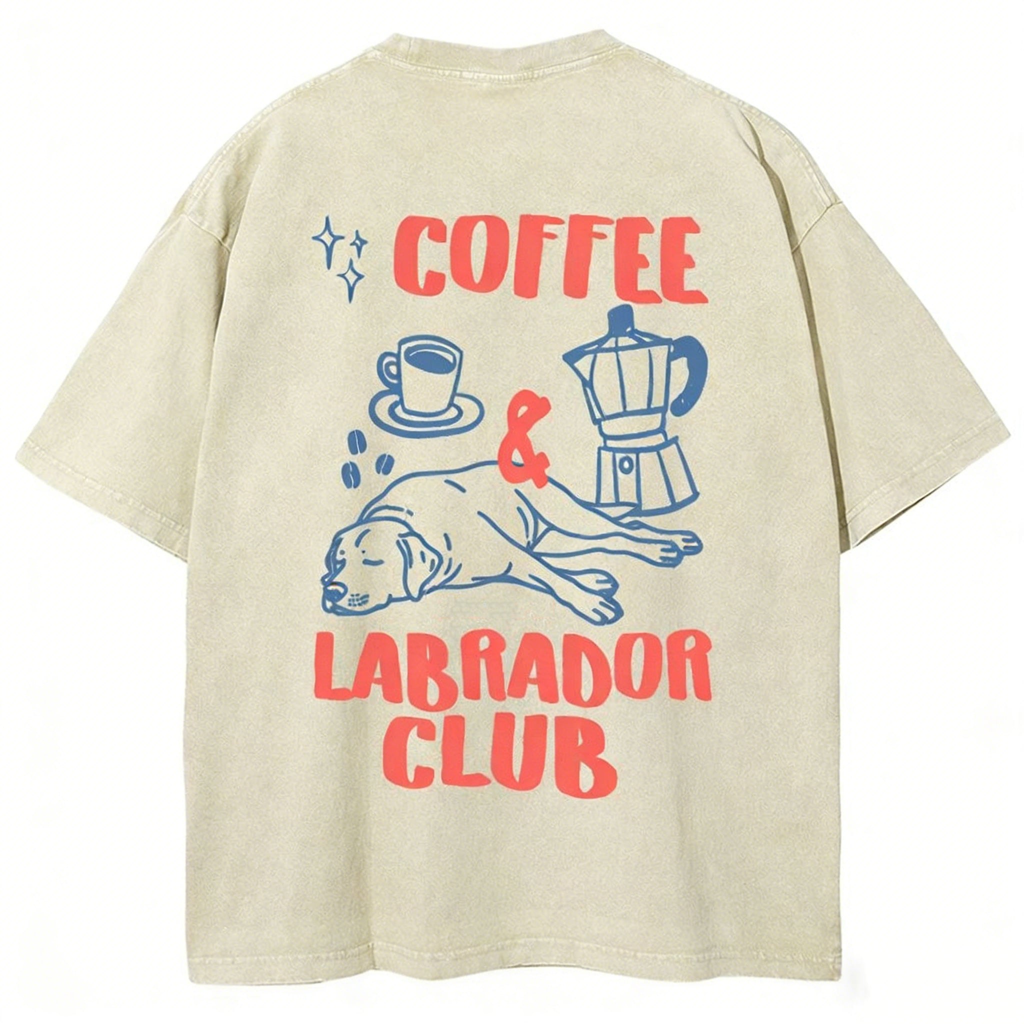 Coffee Labrador Club Unisex Fit Washed T-shirt