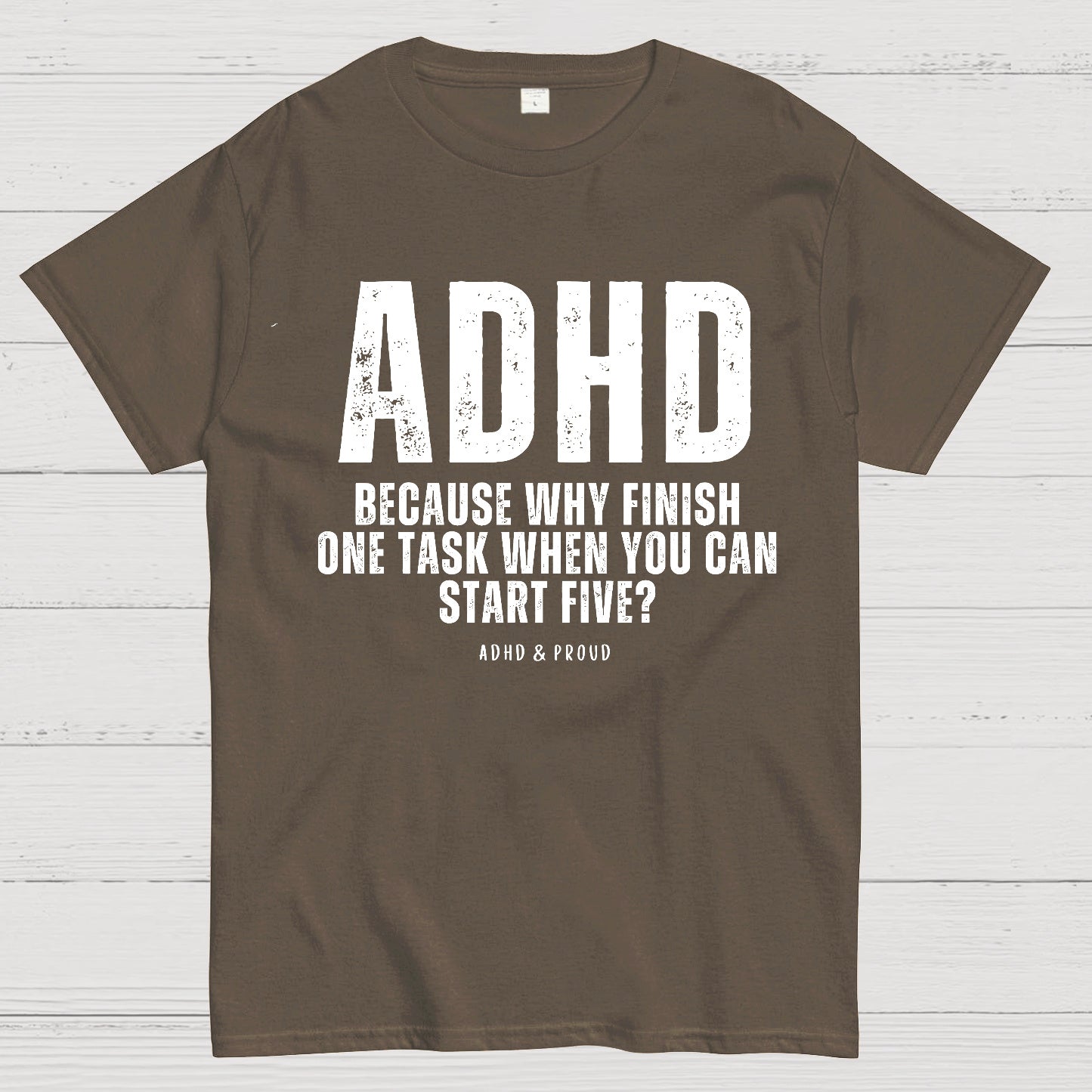 Adhd Slogan Printed T-shirt