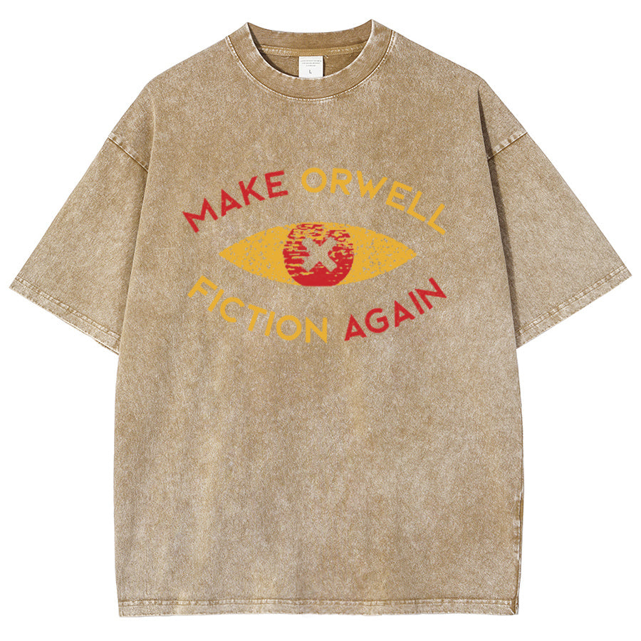 Make Orwell Fiction Again Vintage Distressed T-shirt